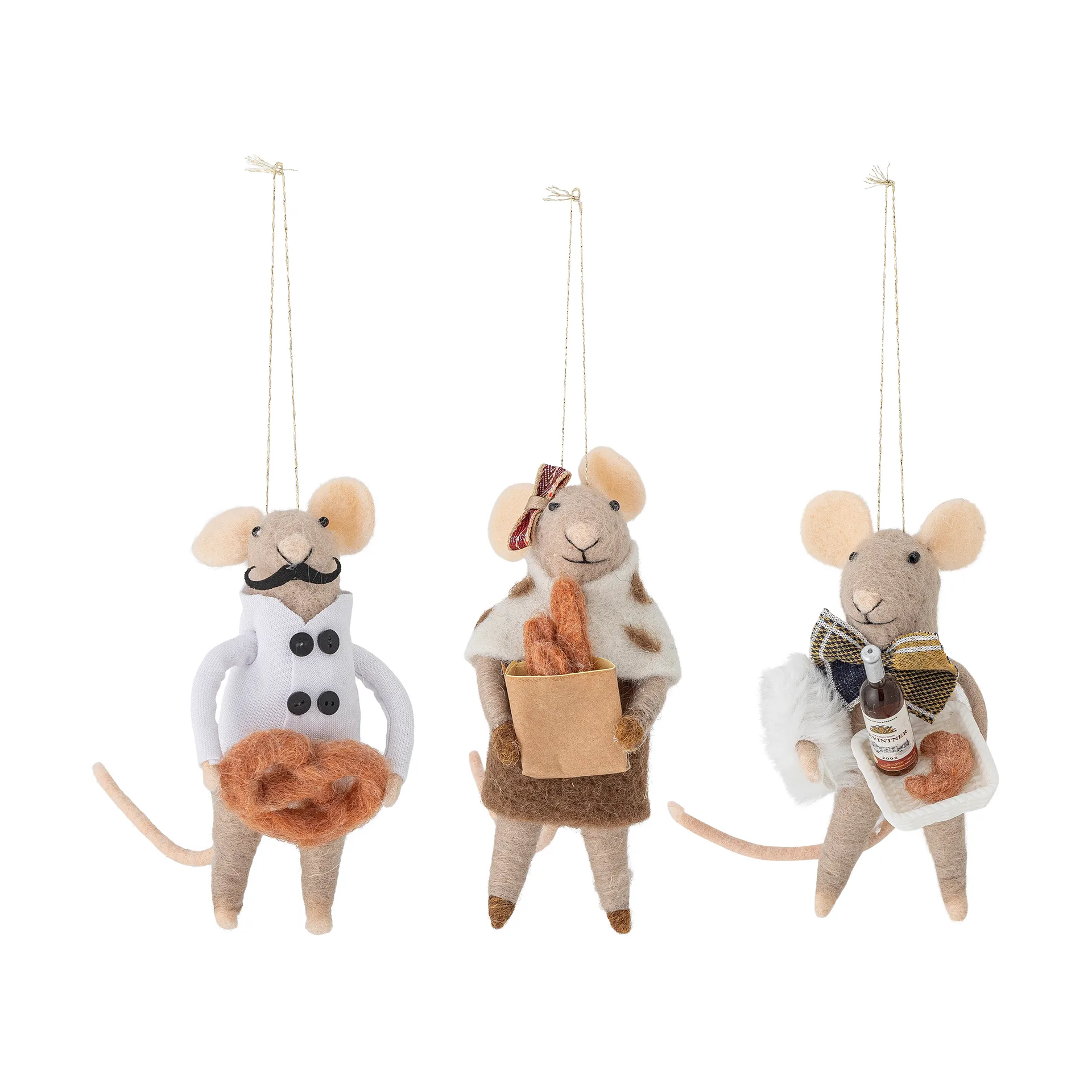 Peo 圣诞树 decorations 羊毛 3件, Nature Bloomingville