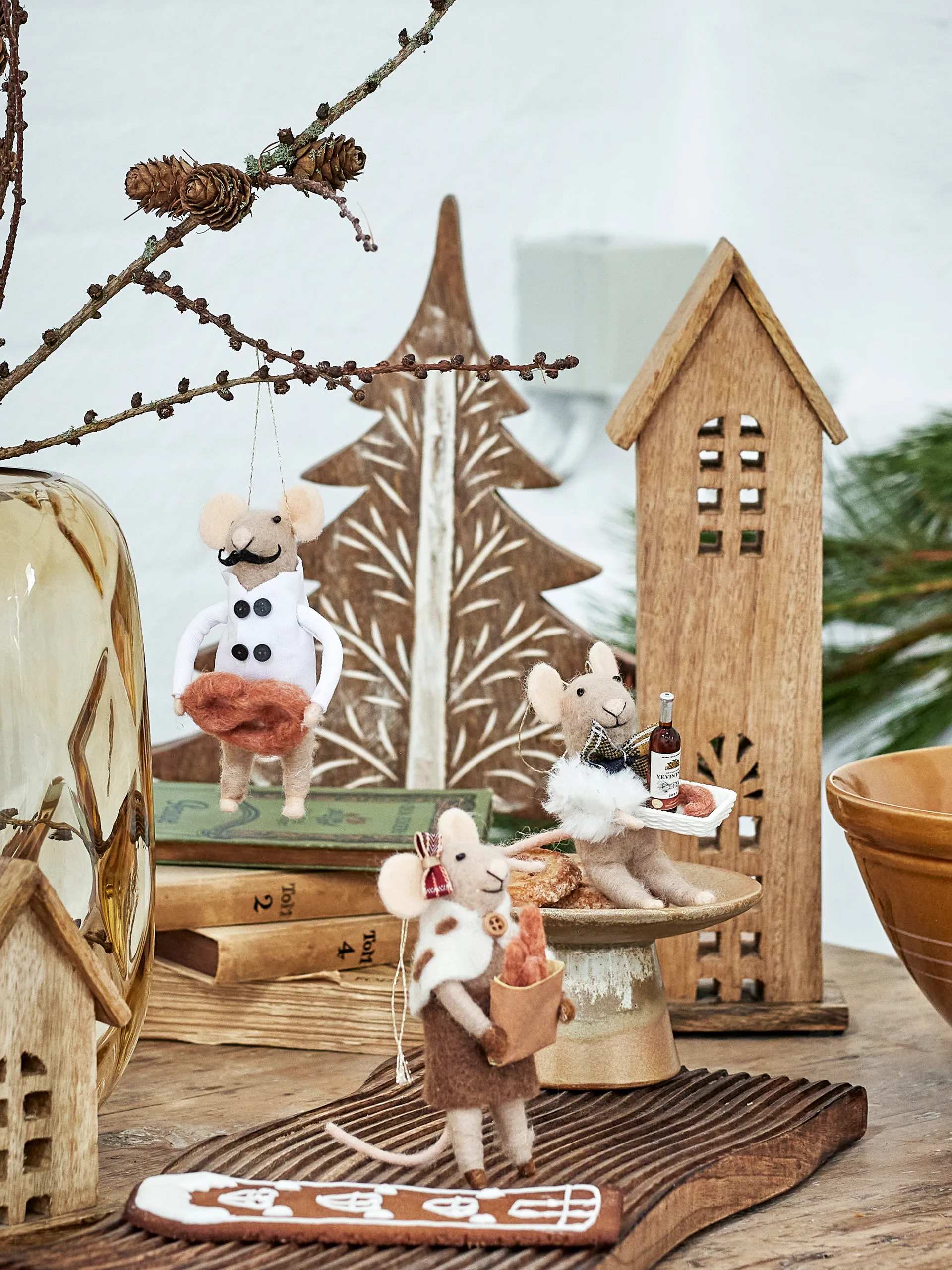 Peo 圣诞树 decorations 羊毛 3件, Nature Bloomingville