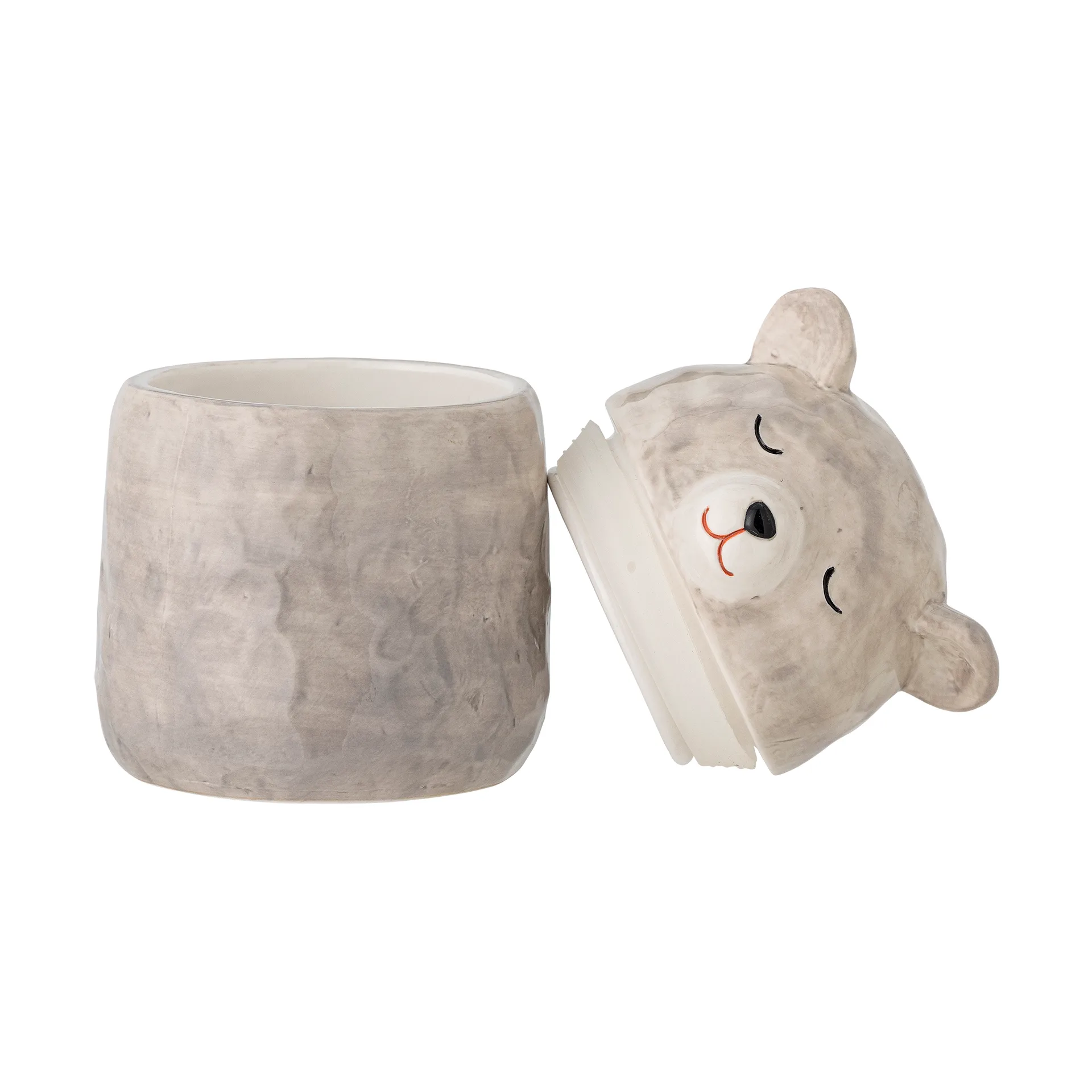 Puk 带盖罐Ø10cm, 灰色 Bloomingville
