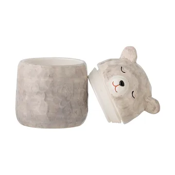 Puk 带盖罐Ø10cm - 灰色 - Bloomingville