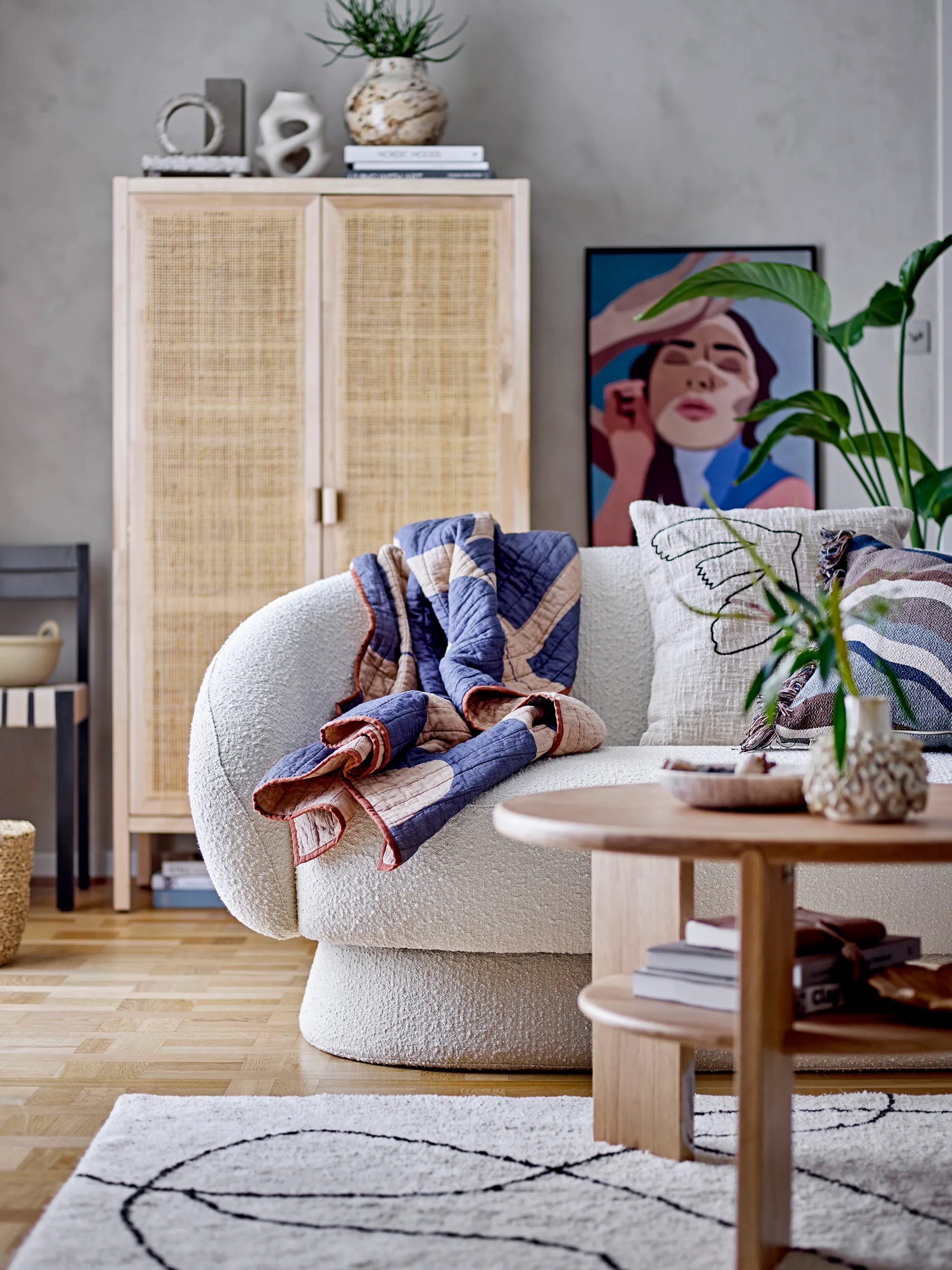 Roosi 毯子  130x150 cm, 蓝色 Bloomingville