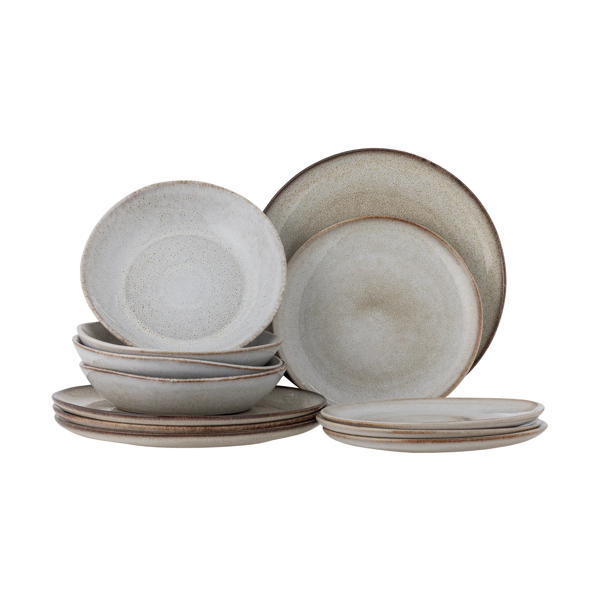Sandrine Dinnerware 套装 12件, Nature Bloomingville