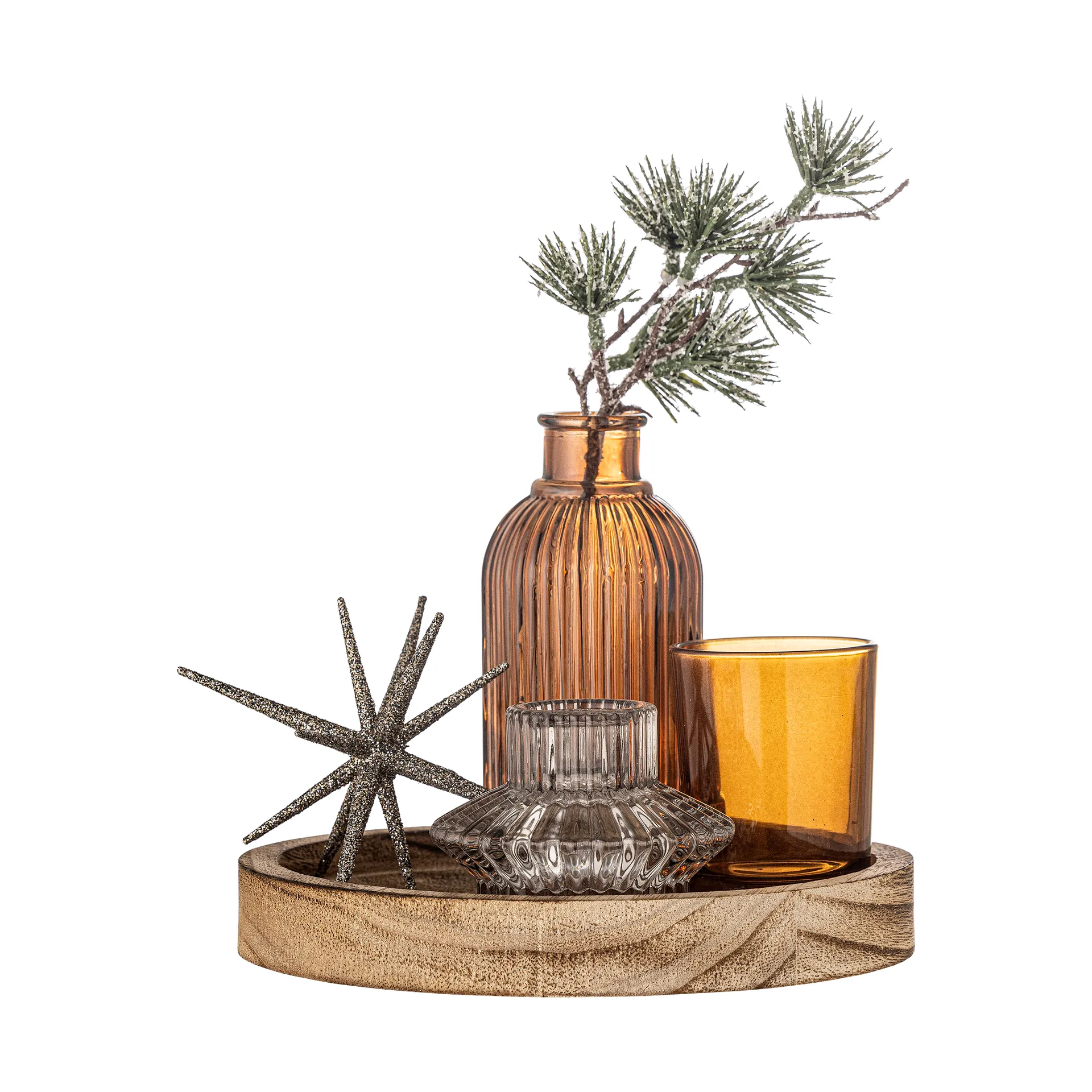 Sanga round 托盘 with decorative objects 6件, 金色 Bloomingville