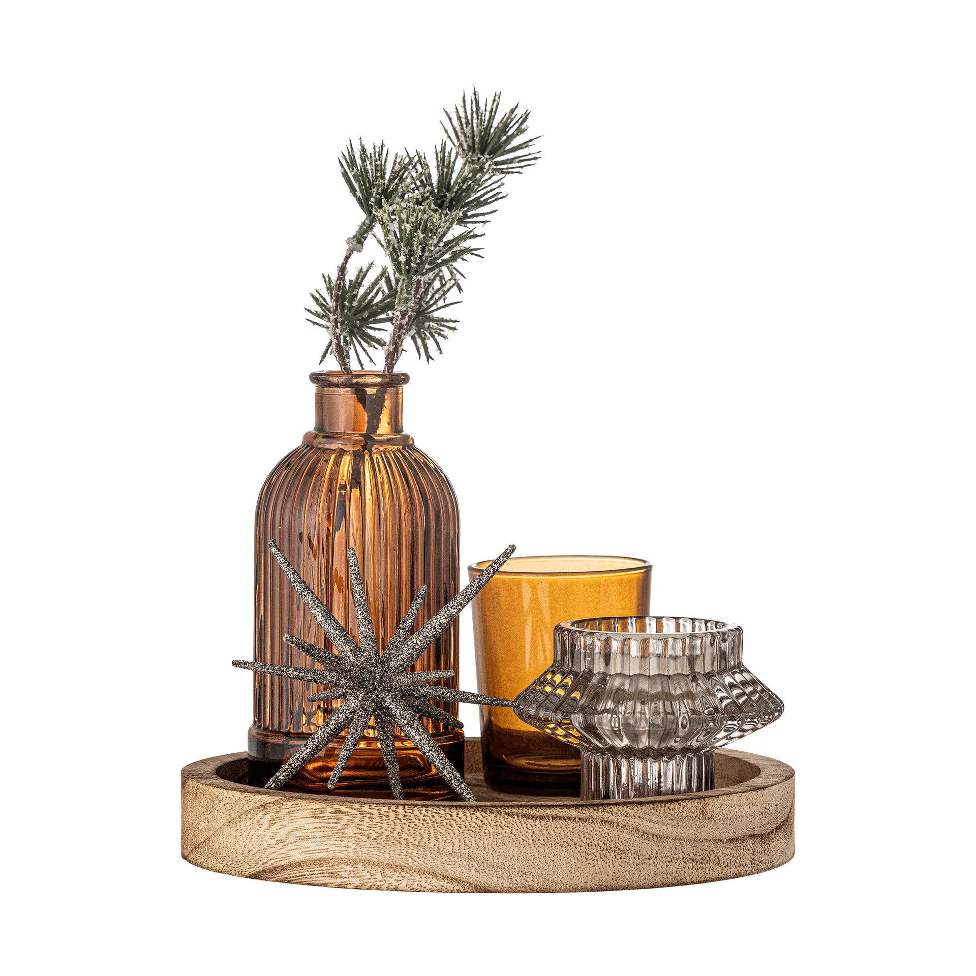 Sanga round 托盘 with decorative objects 6件, 金色 Bloomingville