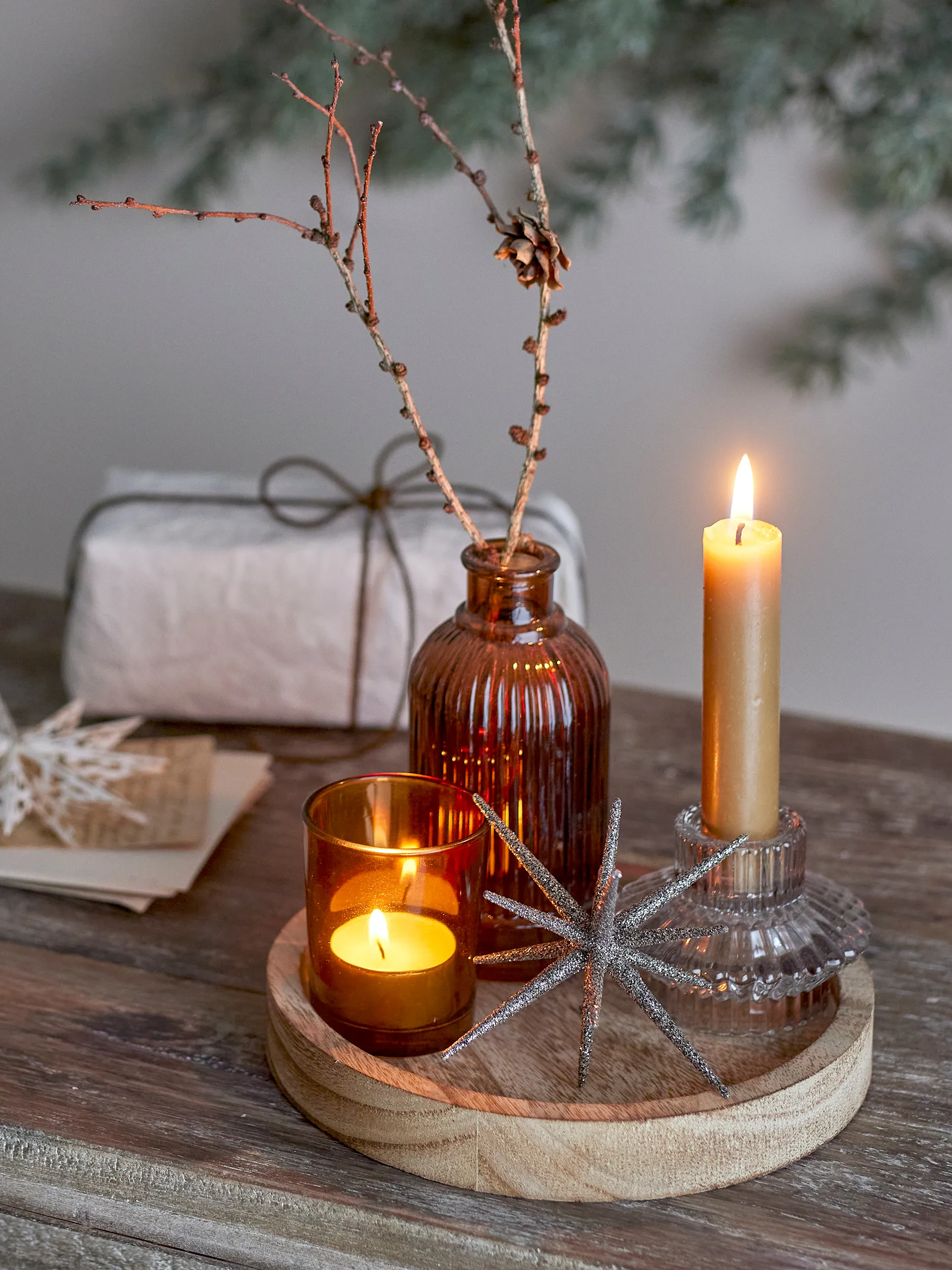 Sanga round 托盘 with decorative objects 6件, 金色 Bloomingville