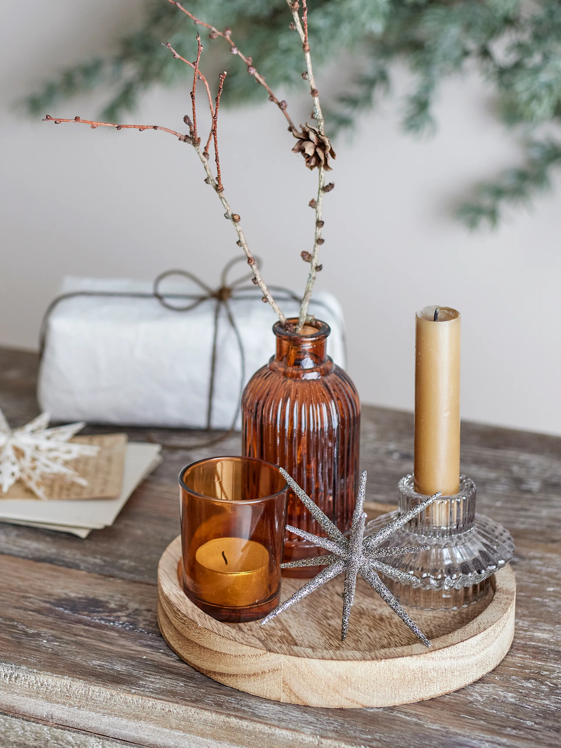 Sanga round 托盘 with decorative objects 6件, 金色 Bloomingville