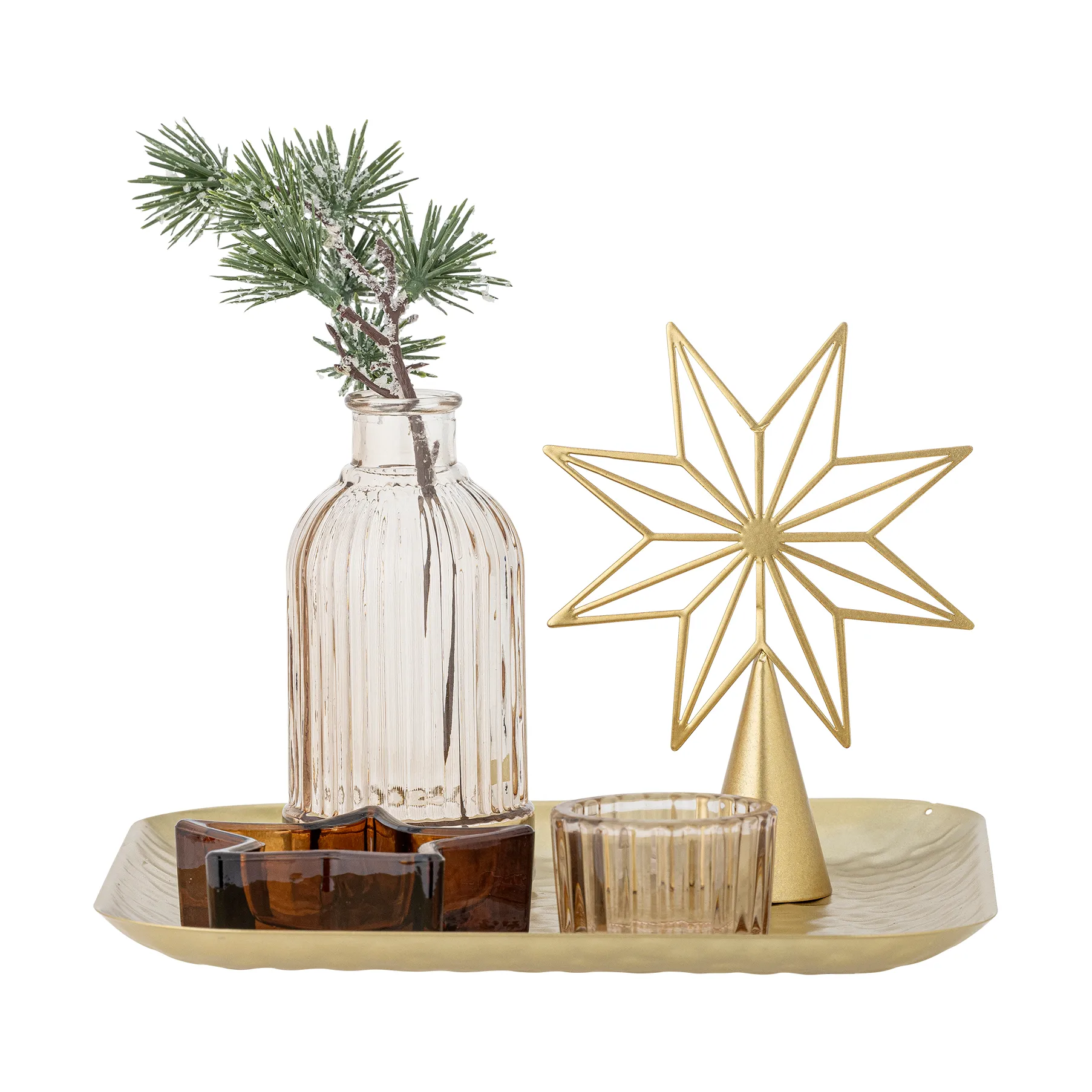 Sanga 托盘 with decorative objects 6件, 金色 Bloomingville