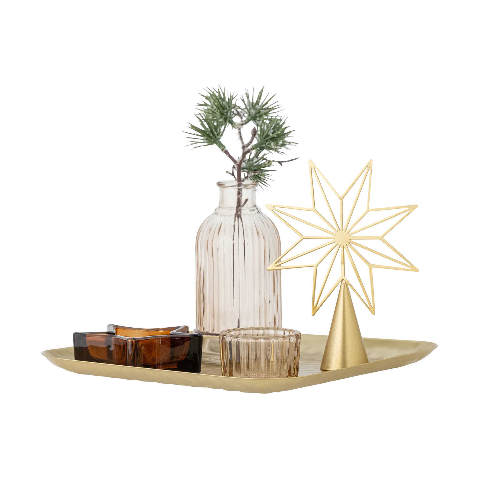 Sanga 托盘 with decorative objects 6件, 金色 Bloomingville
