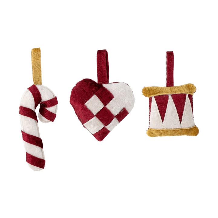 Velua hanging decorations 3件 - Red - Bloomingville