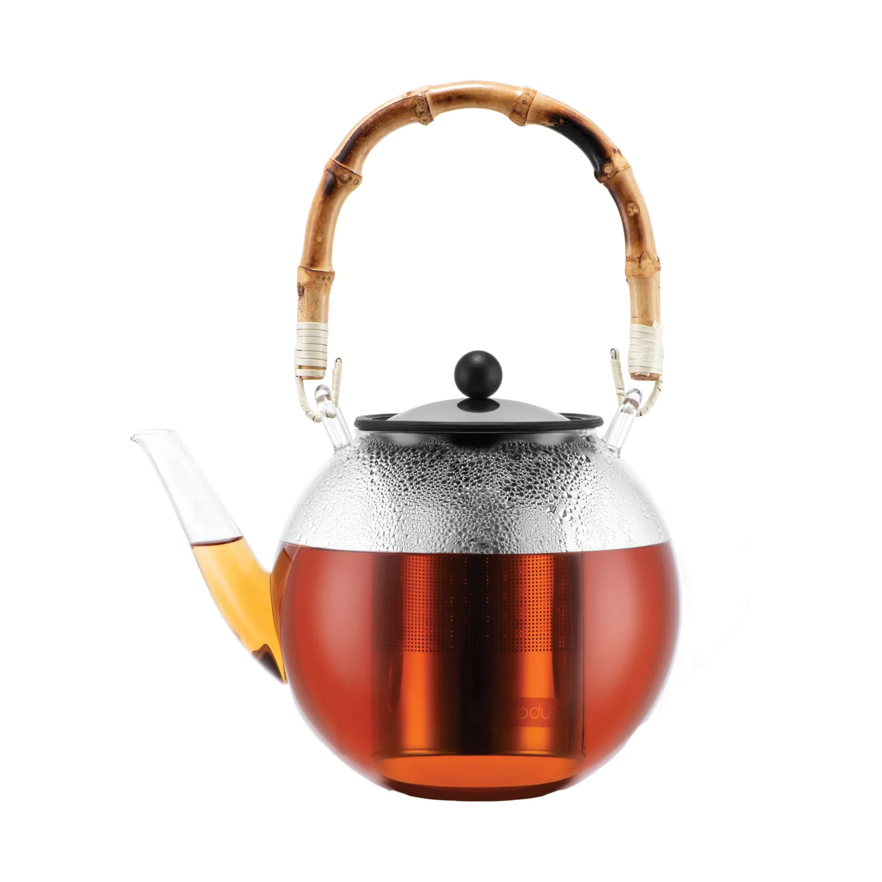 Assam 茶壶 with bamboo handle 1 l, 透明 Bodum