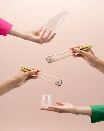 Douro 双层清酒杯 60ml 3包装, 透明_竹色 Bodum