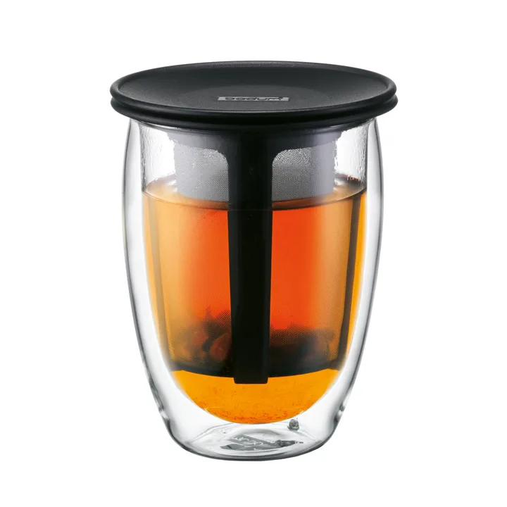 Tea For One带滤茶器玻璃杯 - 黑色 - Bodum