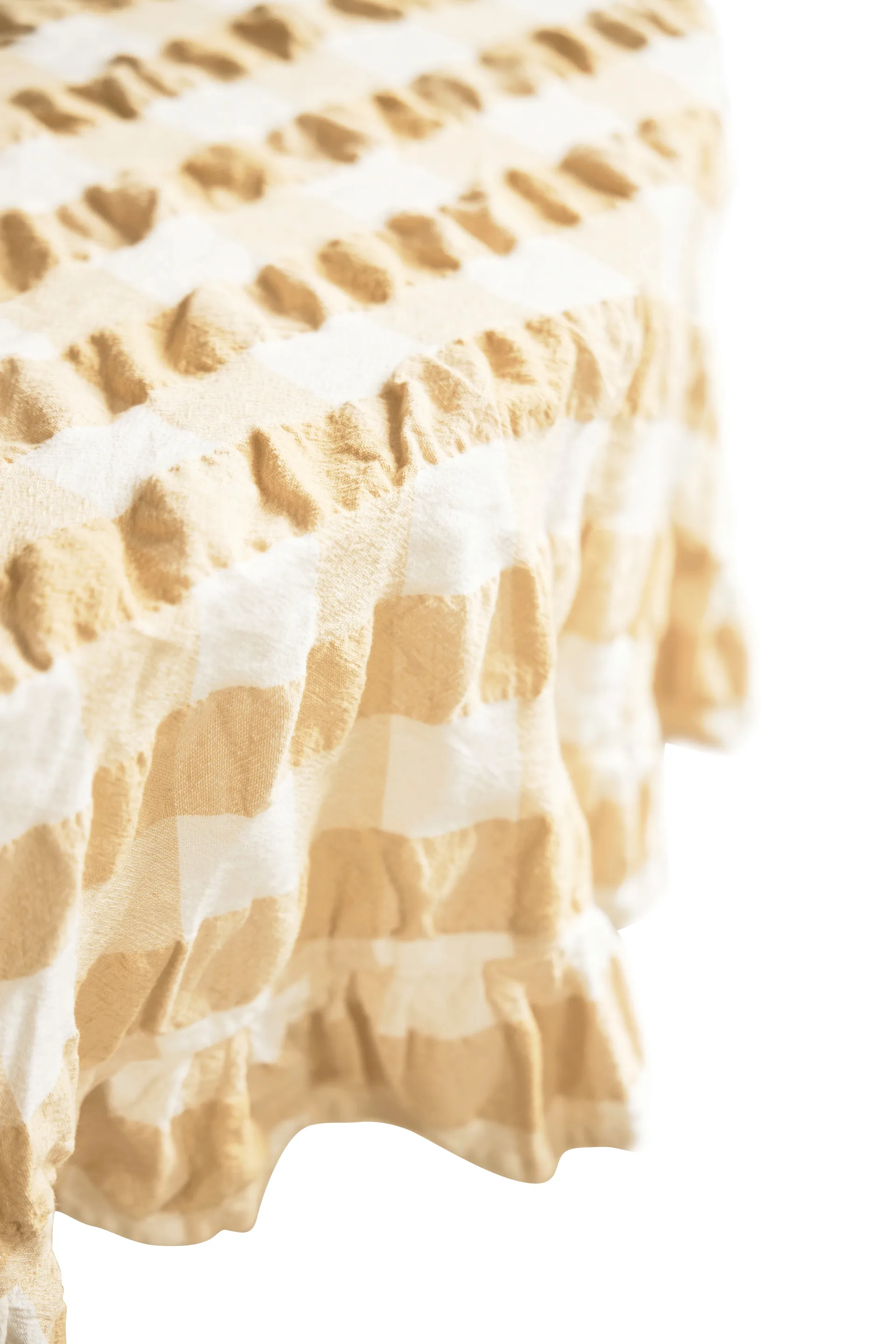 Kullavik 桌布 Ø170 cm, 黄色-白色 Boel & Jan