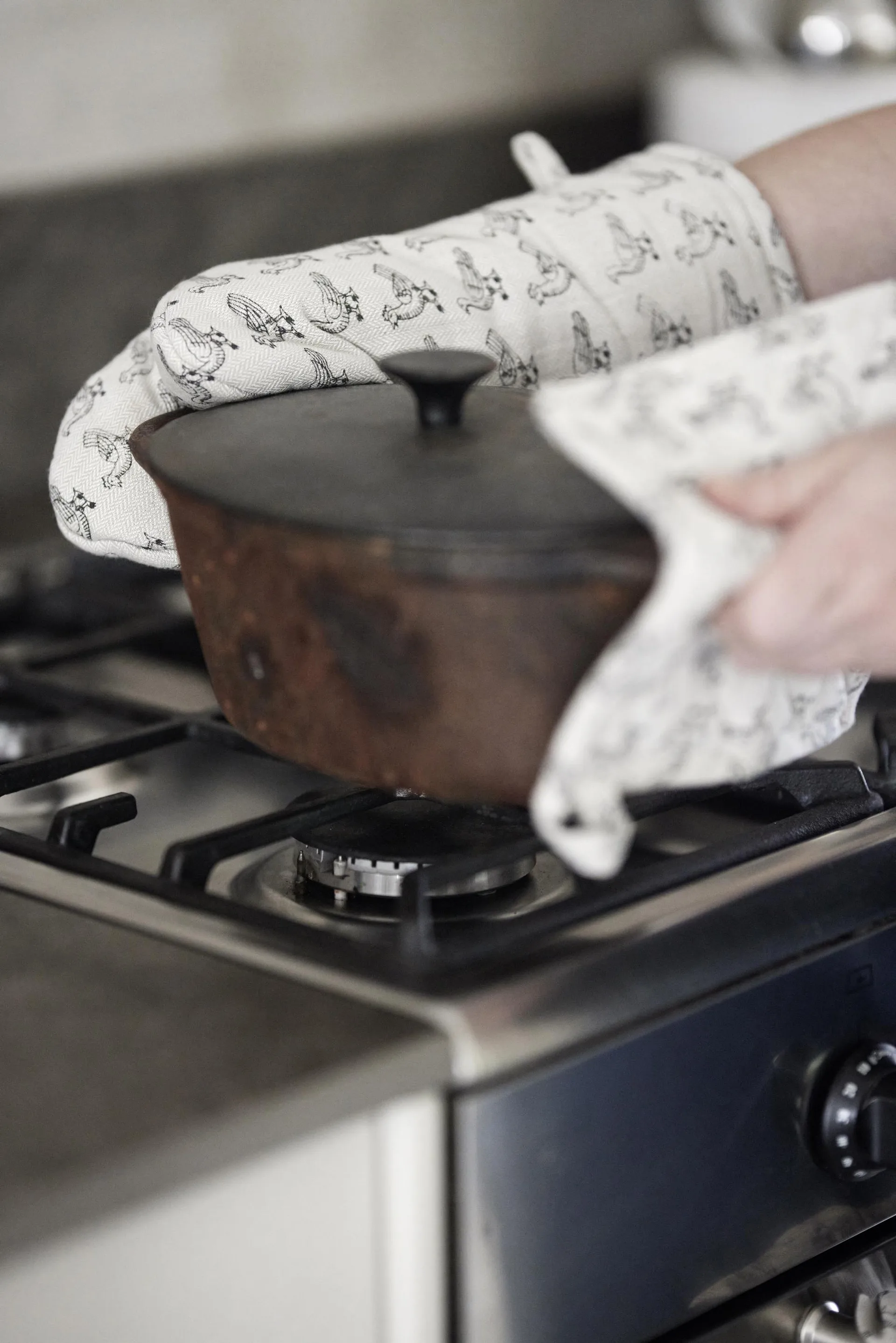 Stina 烤箱手套 15x30 cm, 米色 Boel & Jan