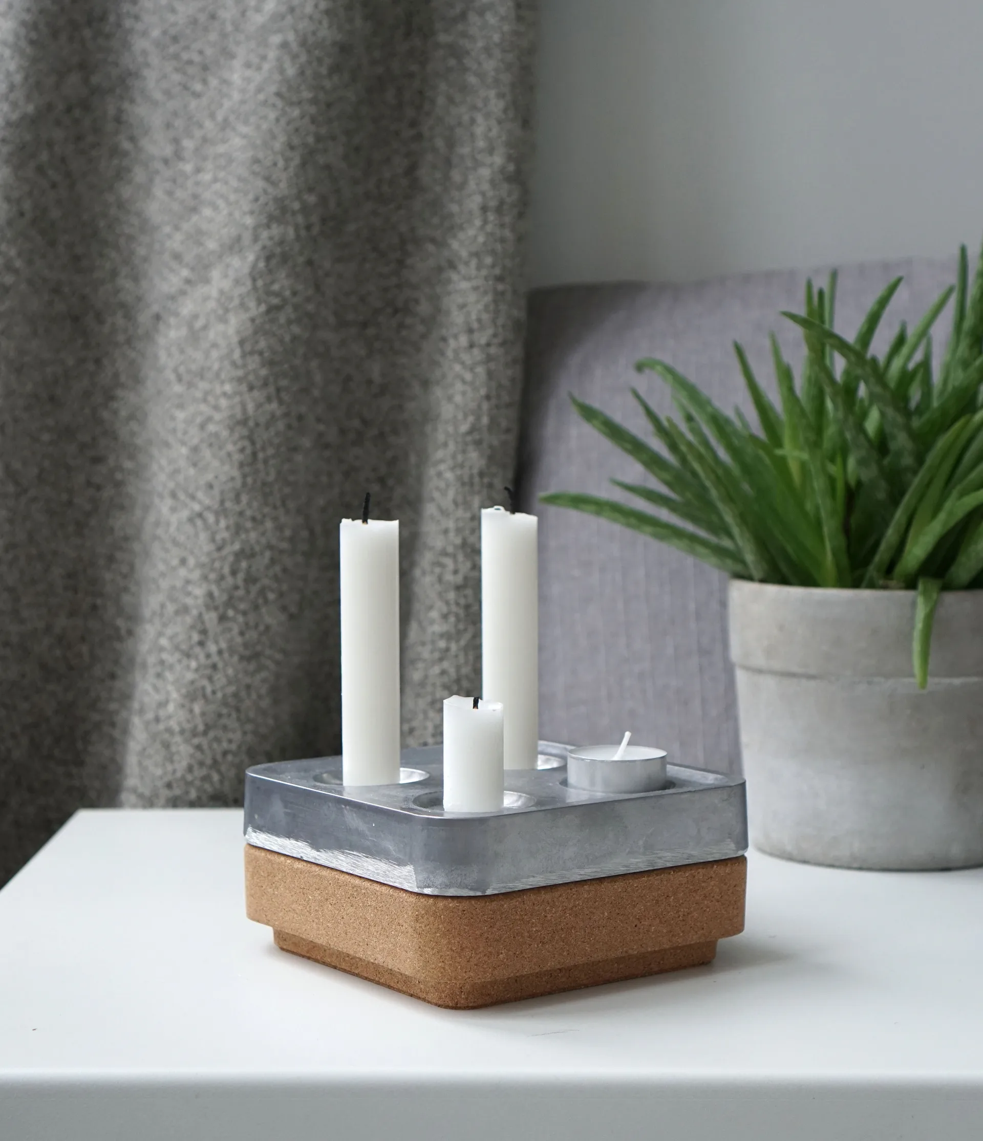 Cork 碗 for four蜡烛16x16 cm, Brown Born In Sweden