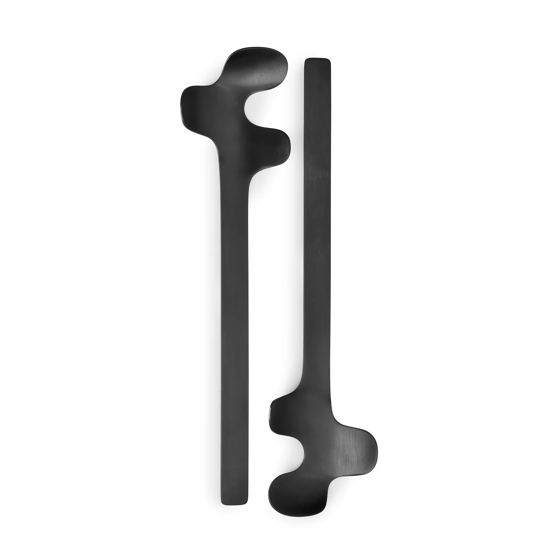 Leaf 沙拉用餐具, Brushed Black Born In Sweden