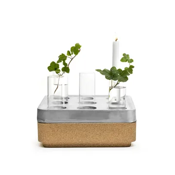 Stumpastaken Small 北欧风格烛台礼盒套装 - 铝色_软木碗原木色_4件装花瓶_火柴盒 - Born In Sweden