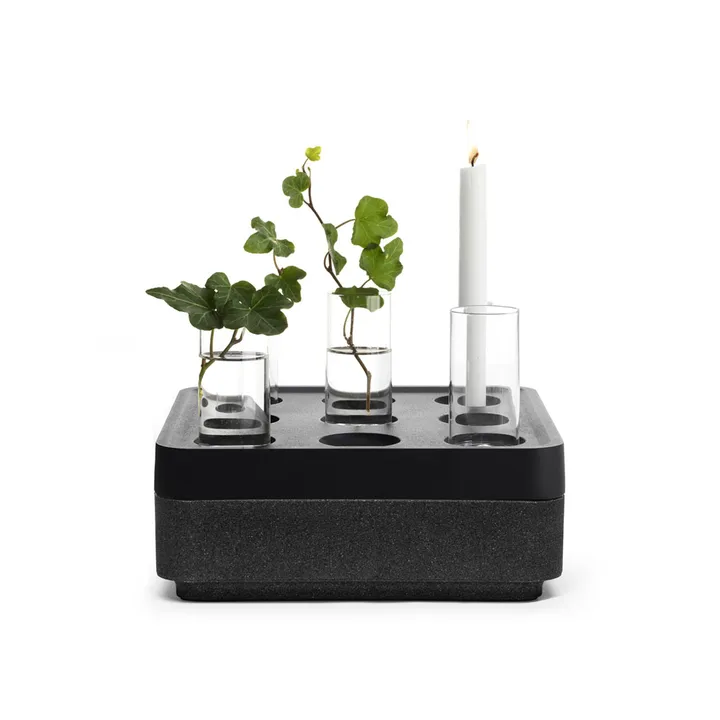 Stumpastaken Small 北欧风格烛台礼盒套装 - 黑色_软木碗黑色_4件装花瓶_火柴盒 - Born In Sweden