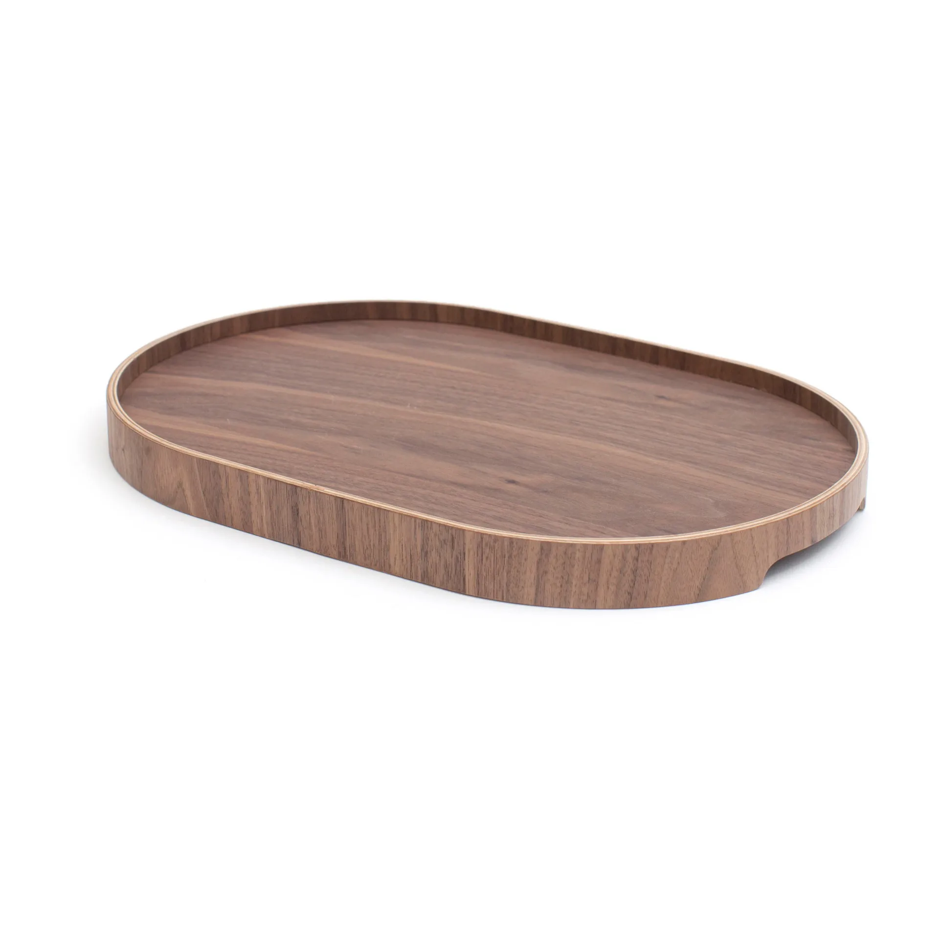 Bosign 弧形餐用托盘 中号 26x39cm, 胡桃木色 Bosign