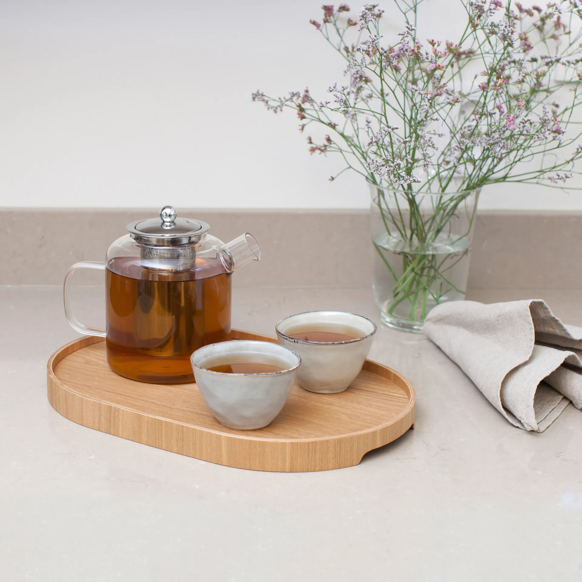 Bosign 弧形餐用托盘 中号 26x39cm, 柳木色 Bosign