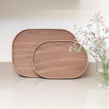 Bosign 弧形餐用托盘 大号 34x47cm - 胡桃木色 - Bosign