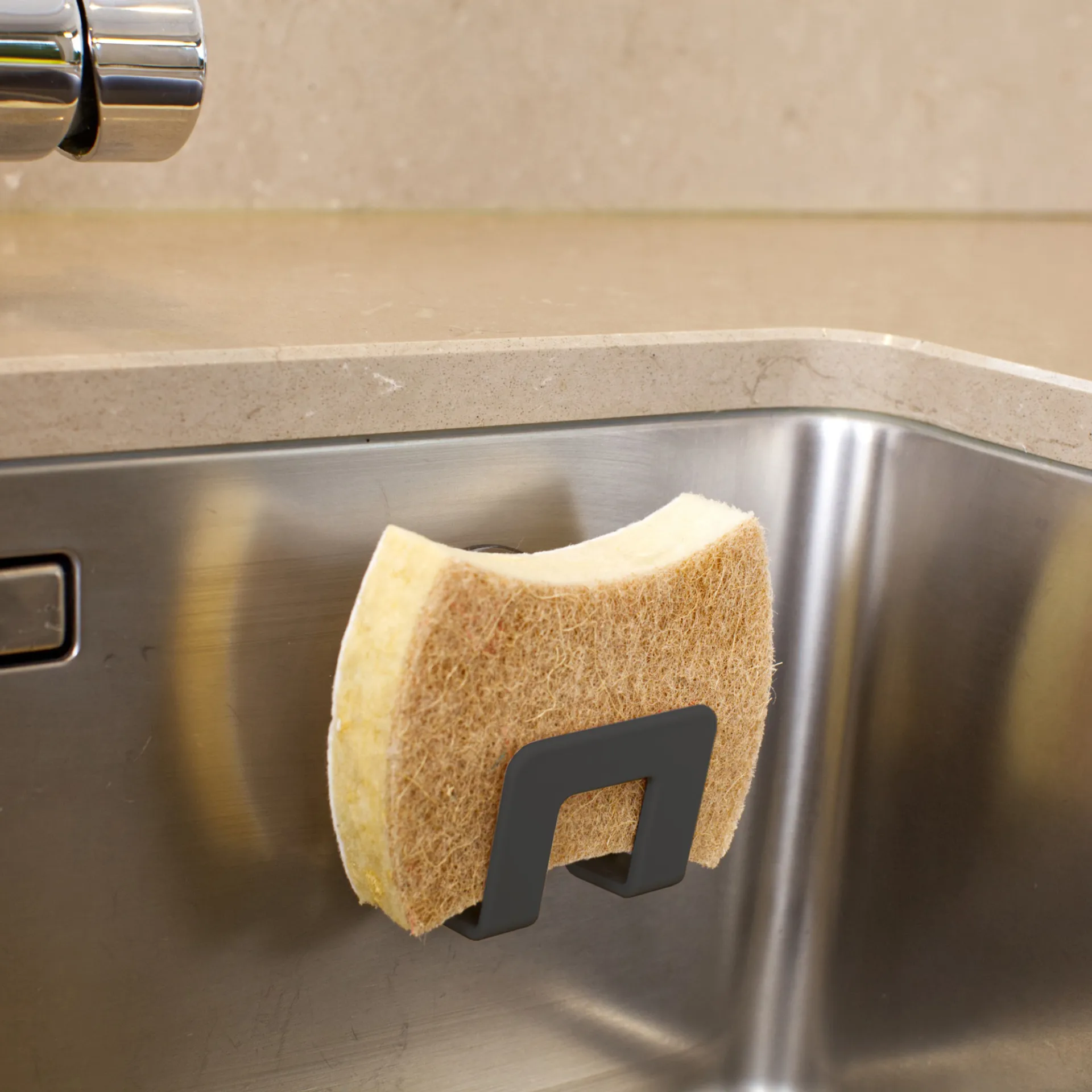 Bosign holder for dish sponge （带吸盘的）, 石墨灰 Bosign