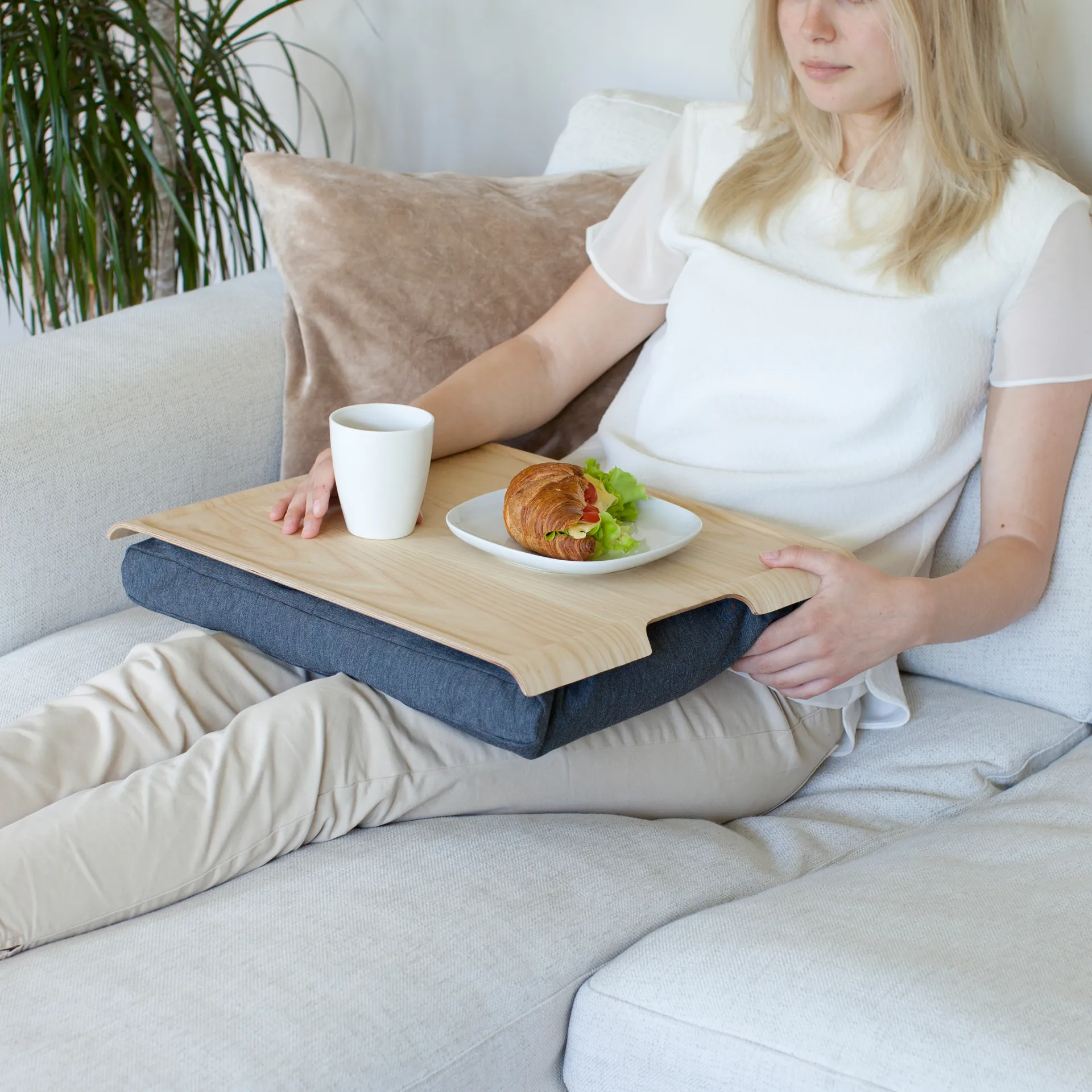 Bosign lap 托盘, Ash wood-灰色 Bosign