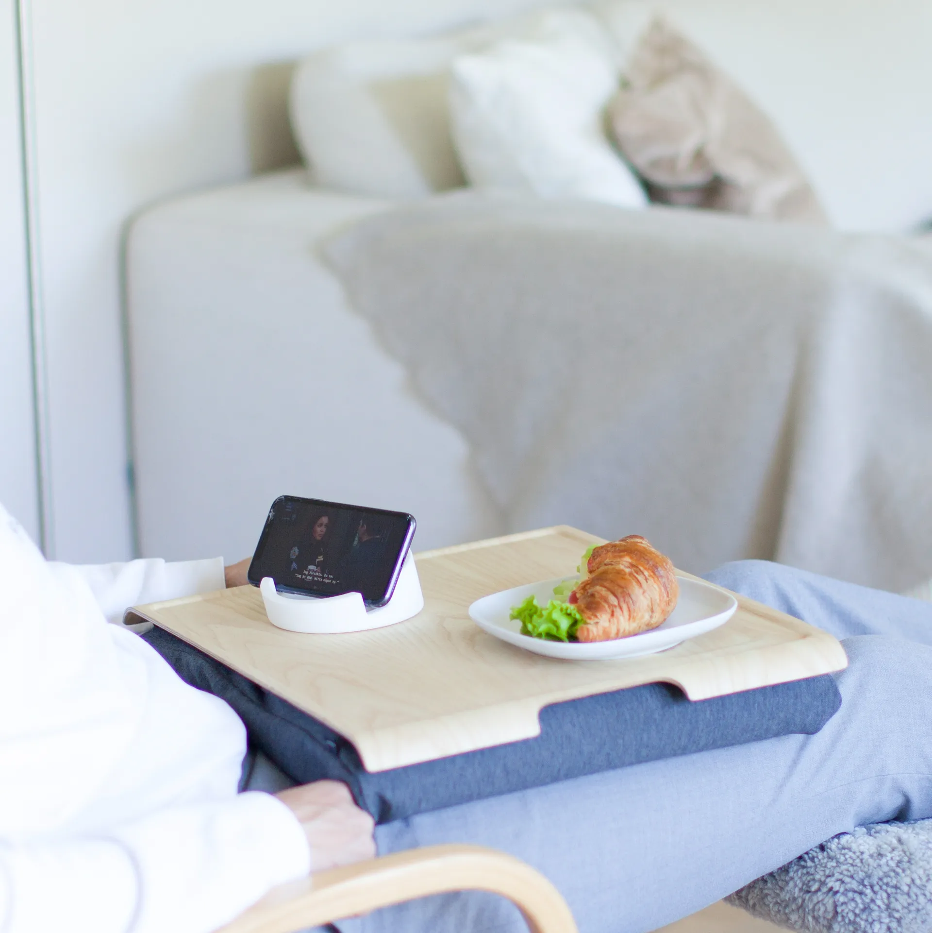 Bosign lap 托盘, Ash wood-灰色 Bosign