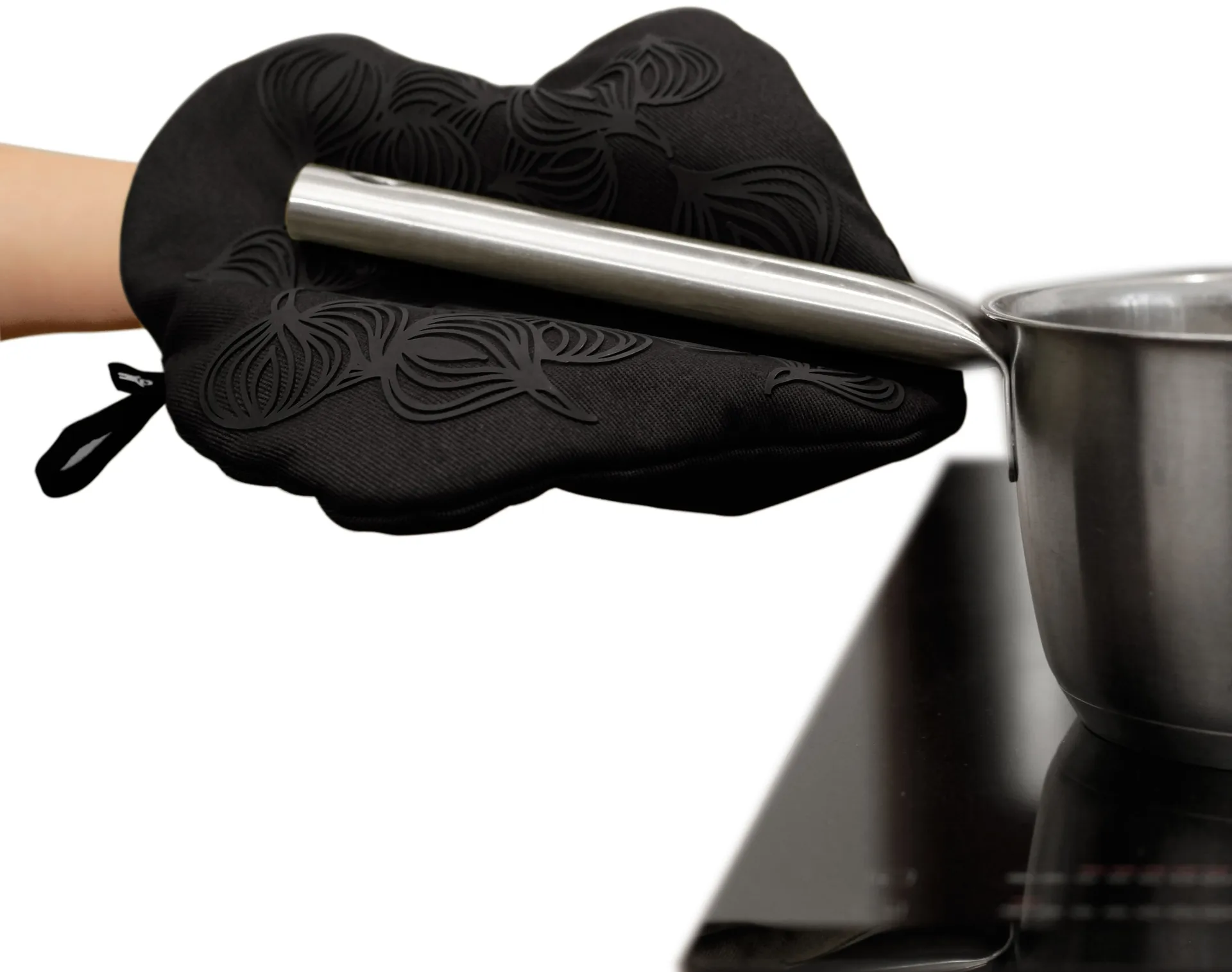 Bosign non-slip potholder with pocket, 黑色 Bosign