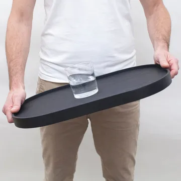 CurveLine™ Serving 托盘 anti-slip 47x34 cm - 黑色 willow wood - Bosign