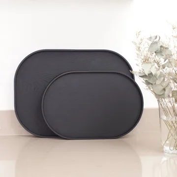 CurveLine™ Serving 托盘 anti-slip 47x34 cm - 黑色 willow wood - Bosign