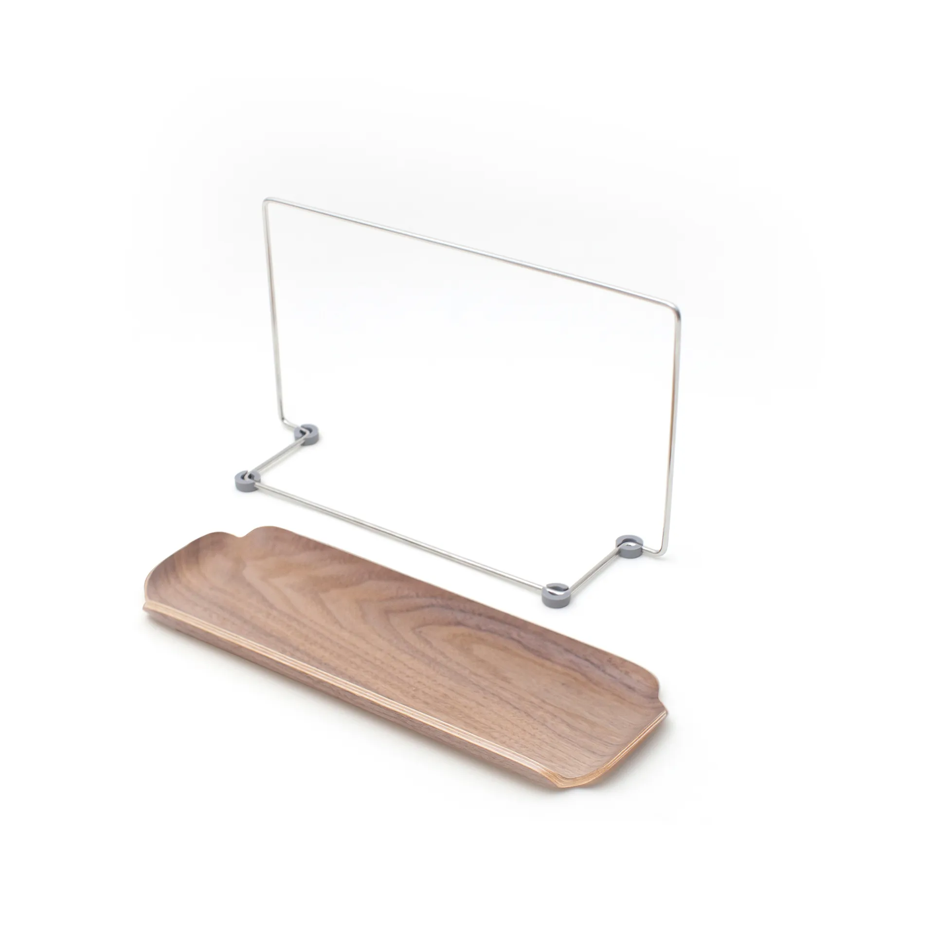 LEAF dish rack with 抹布洗碗布 holder, 核桃色-不锈钢 Bosign