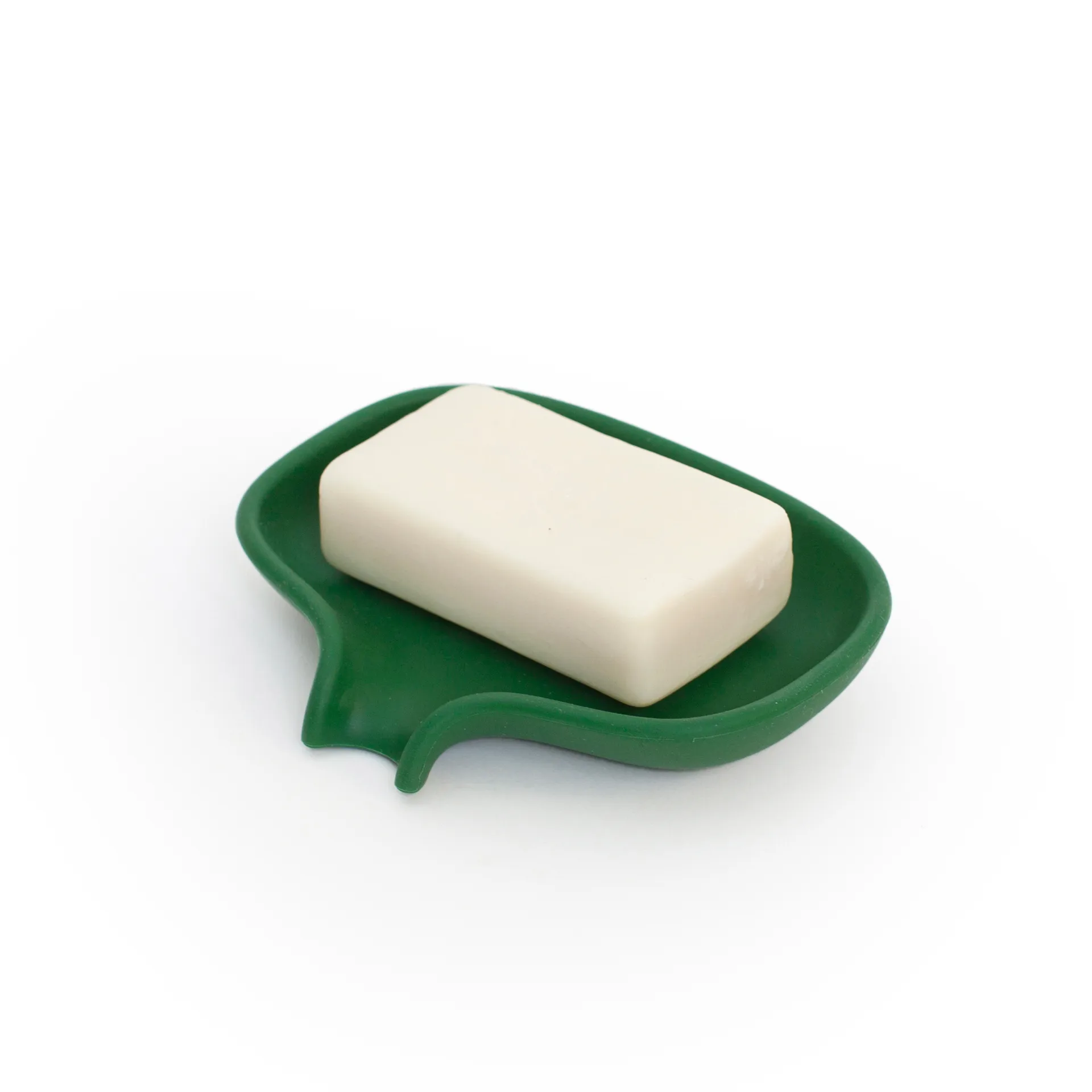 Soap dish with drainage spout silicone, Dark 绿色 Bosign