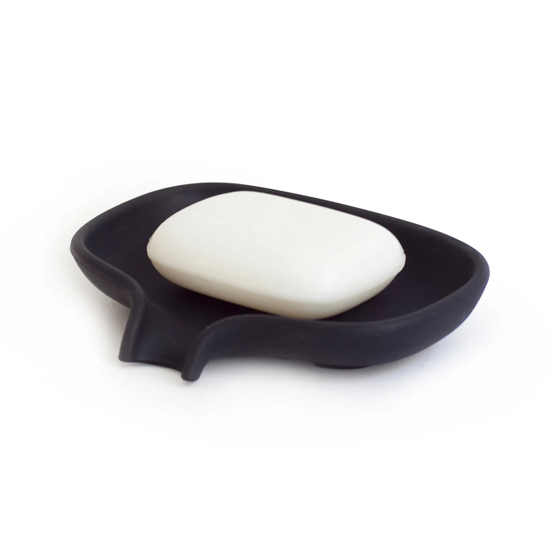 Soap dish with drainage spout silicone, 黑色 Bosign