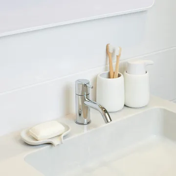 Soap Saver Flow 混凝土带排水孔皂碟 - 白色 - Bosign