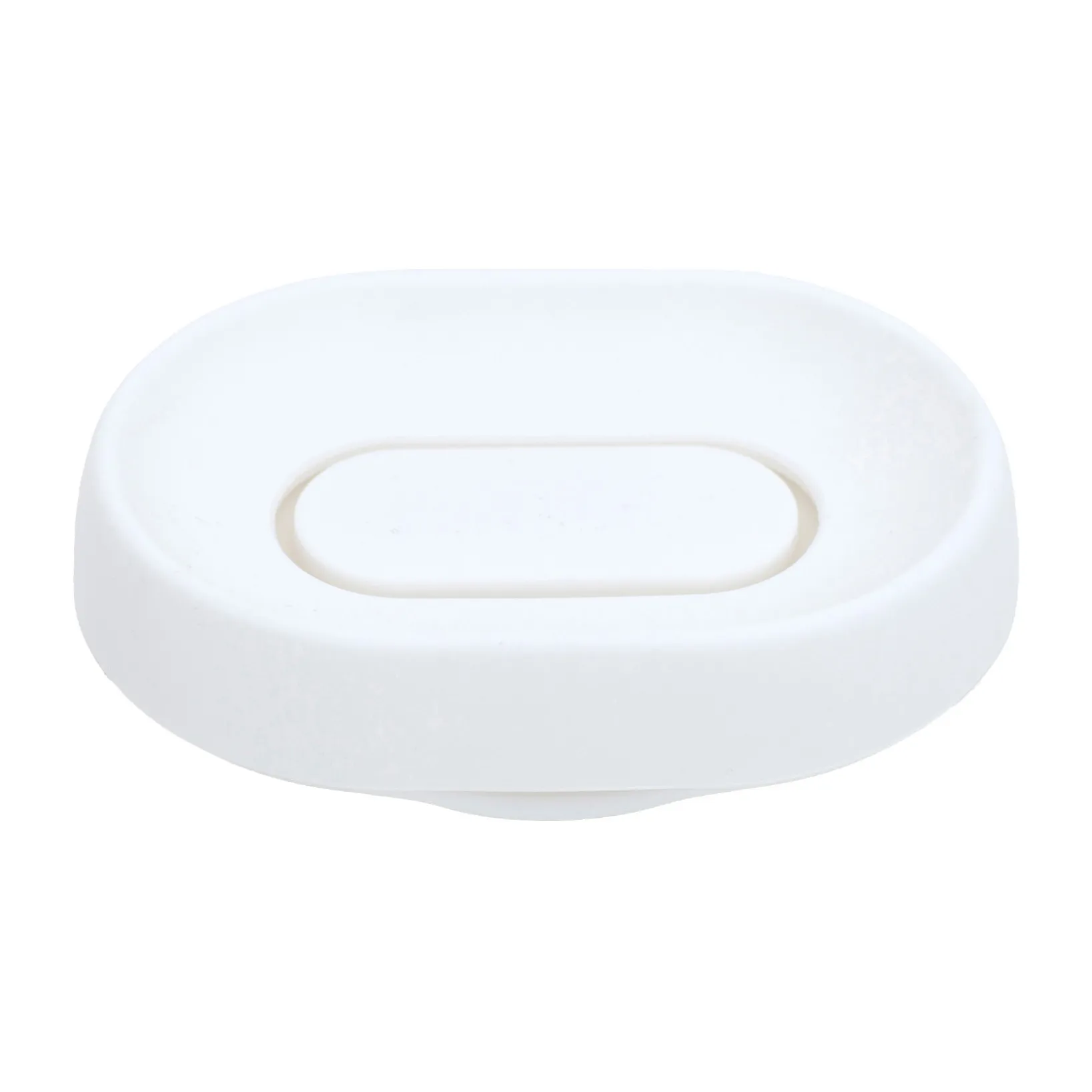 Soap tray with concealed drain spout in silicone - large, 白色 Bosign