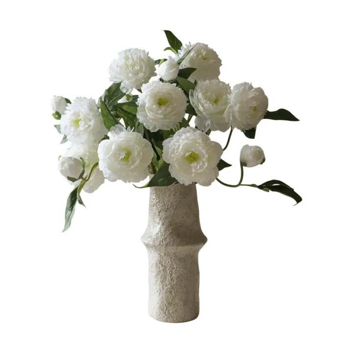 牡丹 仿真花艺术装置 - 中号_白色_5支装 - Botané
