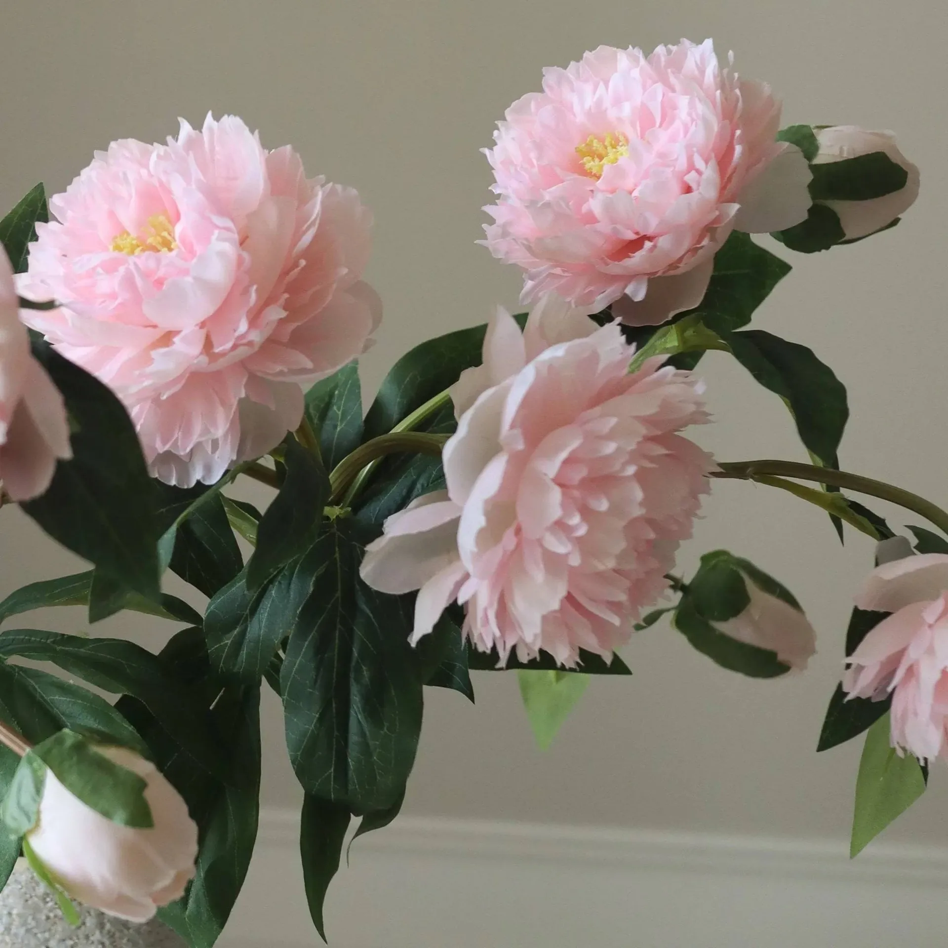 牡丹 仿真花艺术装置, 中号_粉色_5支装 Botané