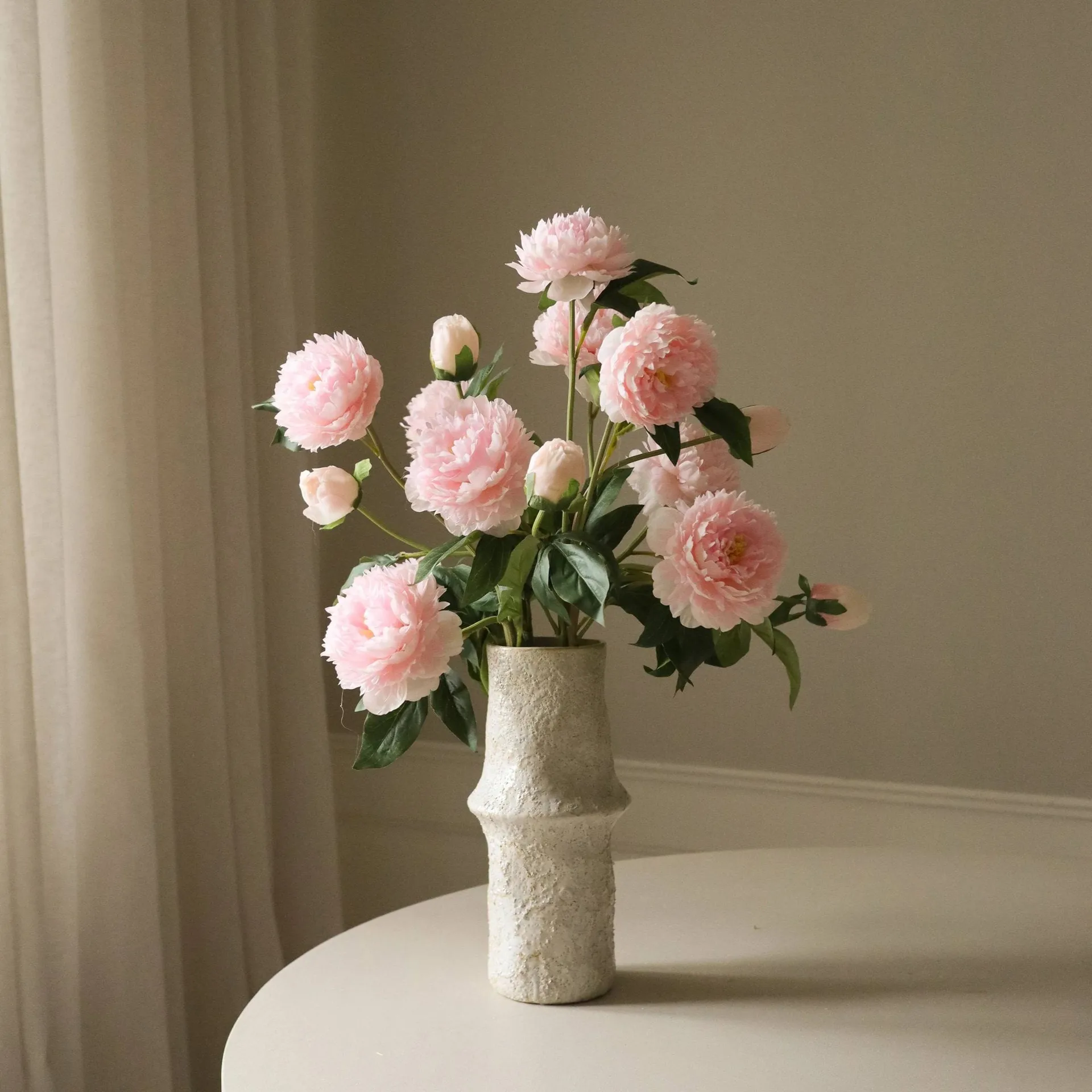 牡丹 仿真花艺术装置, 中号_粉色_5支装 Botané