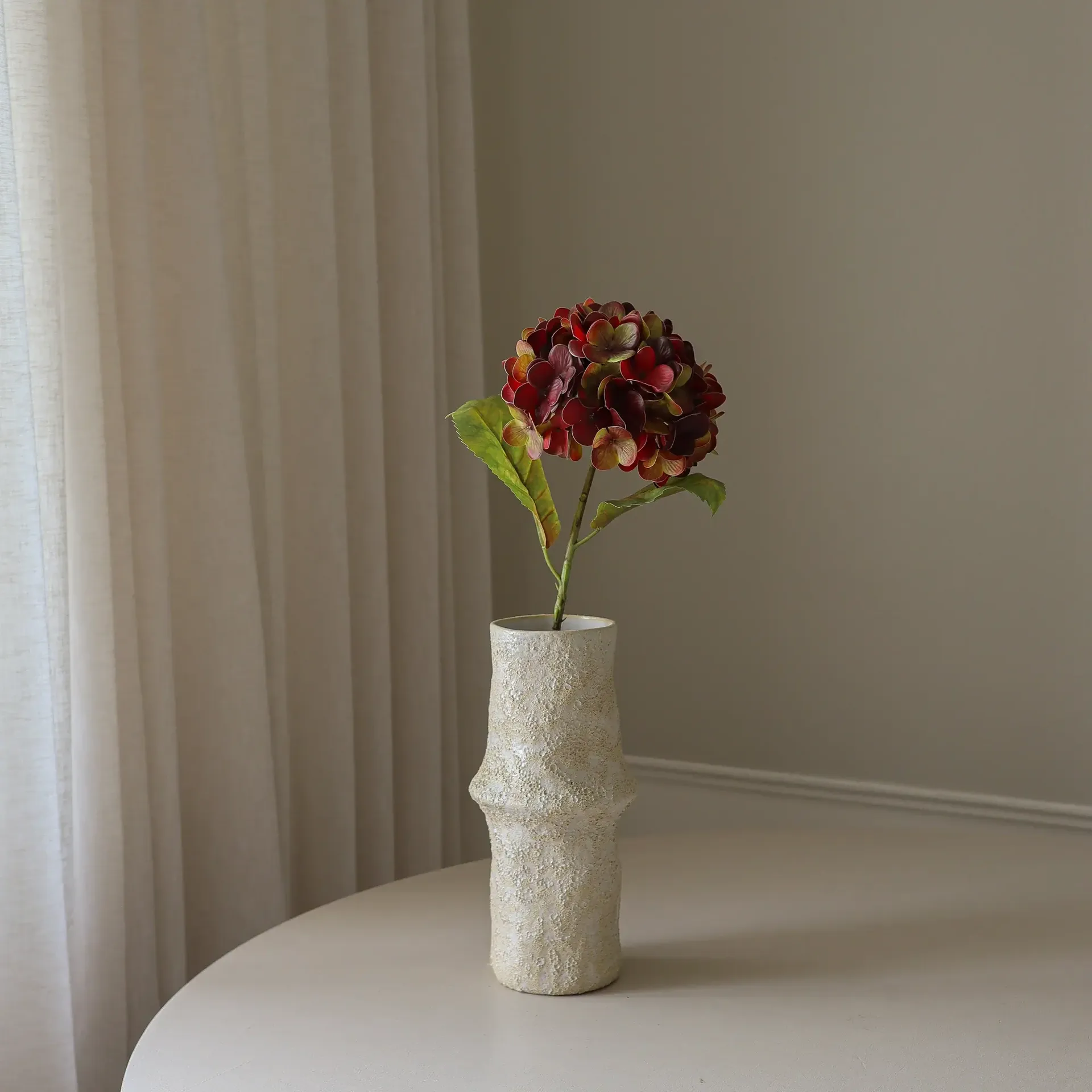 绣球花 仿真花, 深酒红色，60cm，1个 Botané