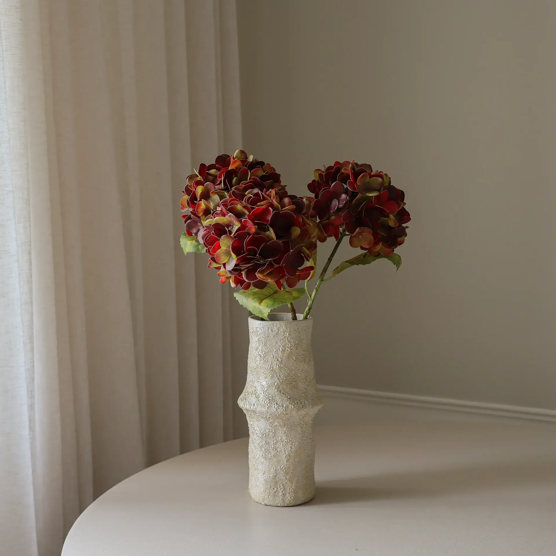 绣球花 仿真花, 深酒红色，60cm，1个 Botané