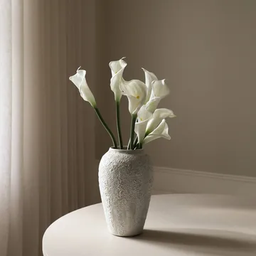 马蹄莲 人造花束 - 白色，65cm，8个 - Botané