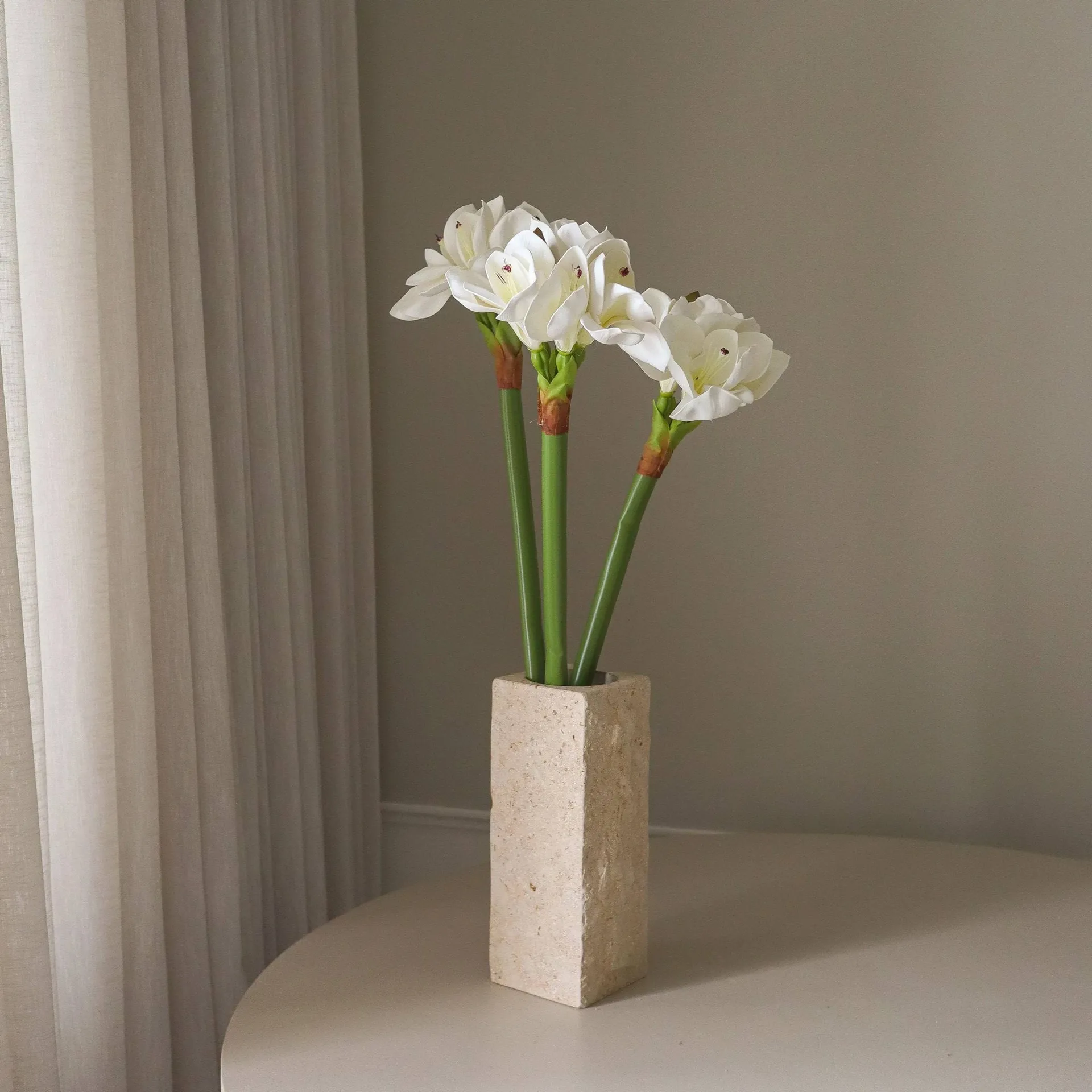孤挺花 仿真花束, 白色，73cm Botané