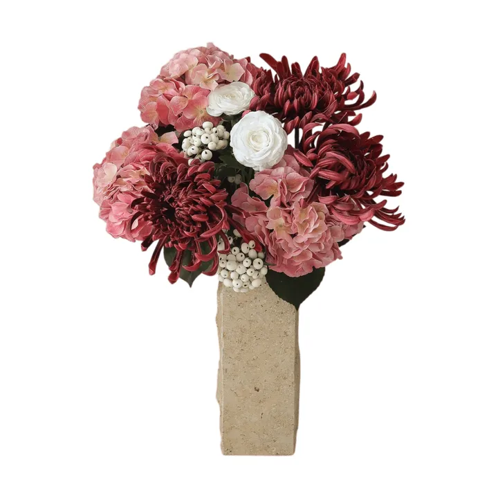玫瑰色 梦幻 人造花束 - 绣球花、蜘蛛菊、花毛茛，77cm - Botané