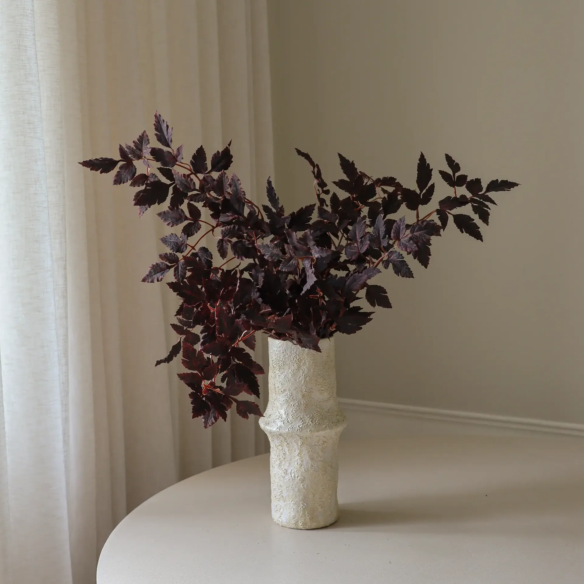 勃艮第李子叶 人造花束, 红色，85cm，1件 Botané