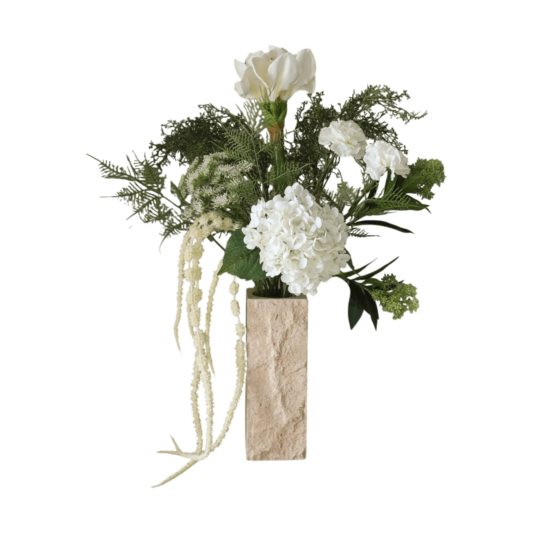 磨砂花园 人造花束, 朱顶红、绣球花、康乃馨、苋菜，90cm Botané