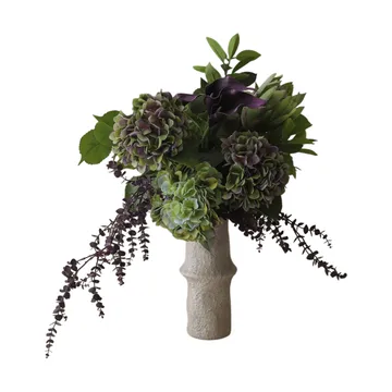 Aubergine Bloom 仿真花束 - 马蹄莲-绣球花-帝王花，106cm，12个 - Botané
