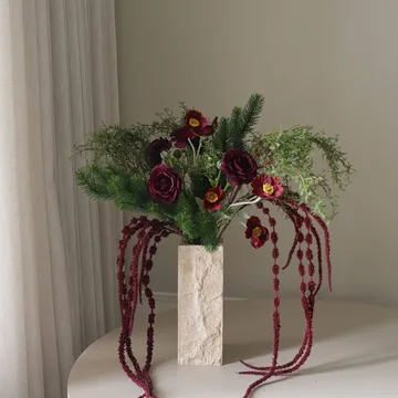Burnt bloom 人造花束 - 花毛茛、罂粟、葱属、苋科，90cm - Botané