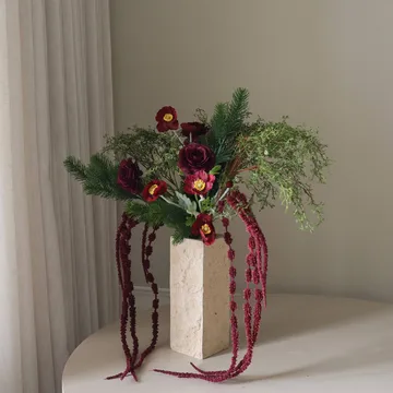 Burnt bloom 人造花束 - 花毛茛、罂粟、葱属、苋科，90cm - Botané