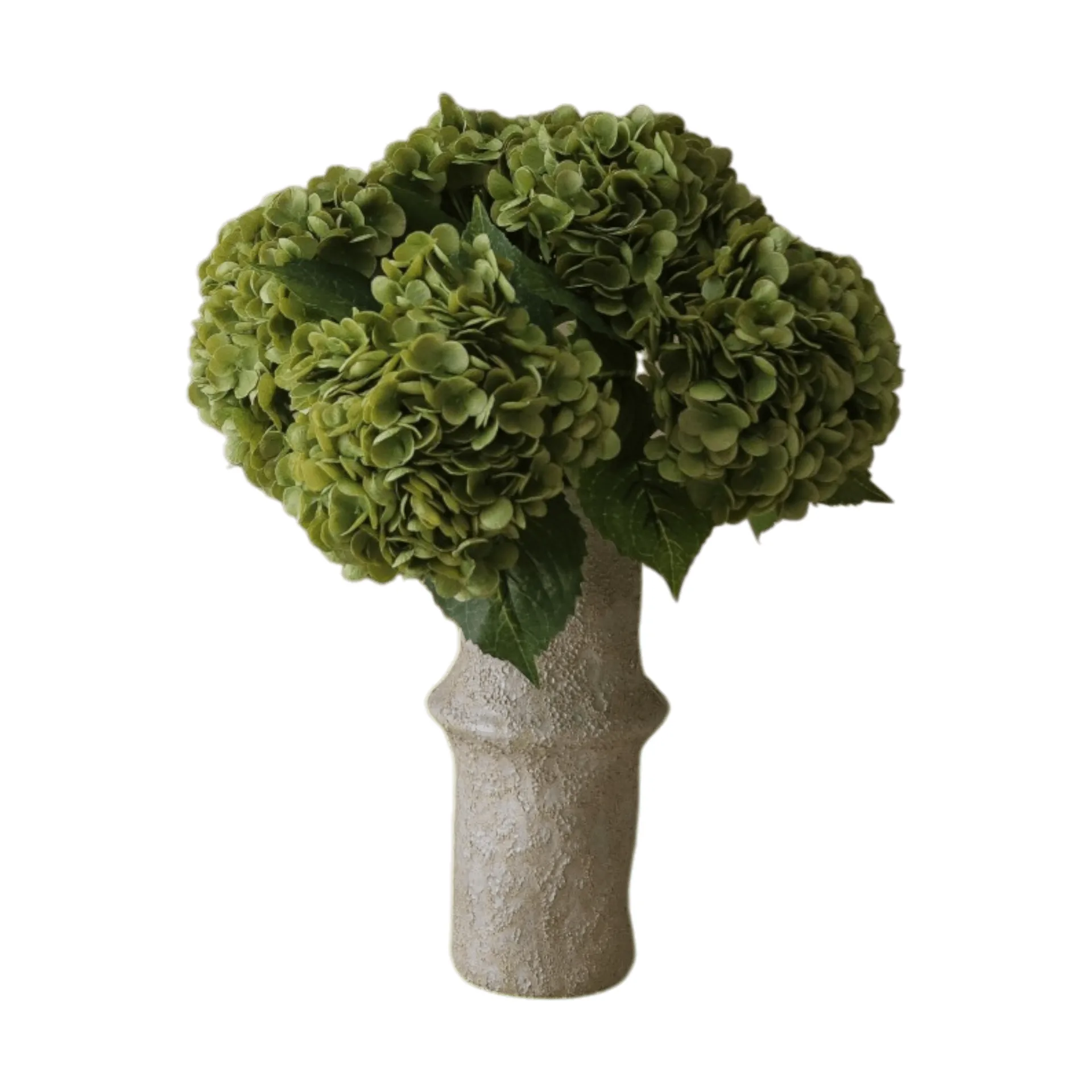 Hydrangea 绣球花 仿真花艺术装置, 苔绿色，51cm，6个 Botané